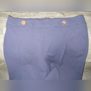 Zac & Rachel Navy Capri's w/Gold Buttons at Waist